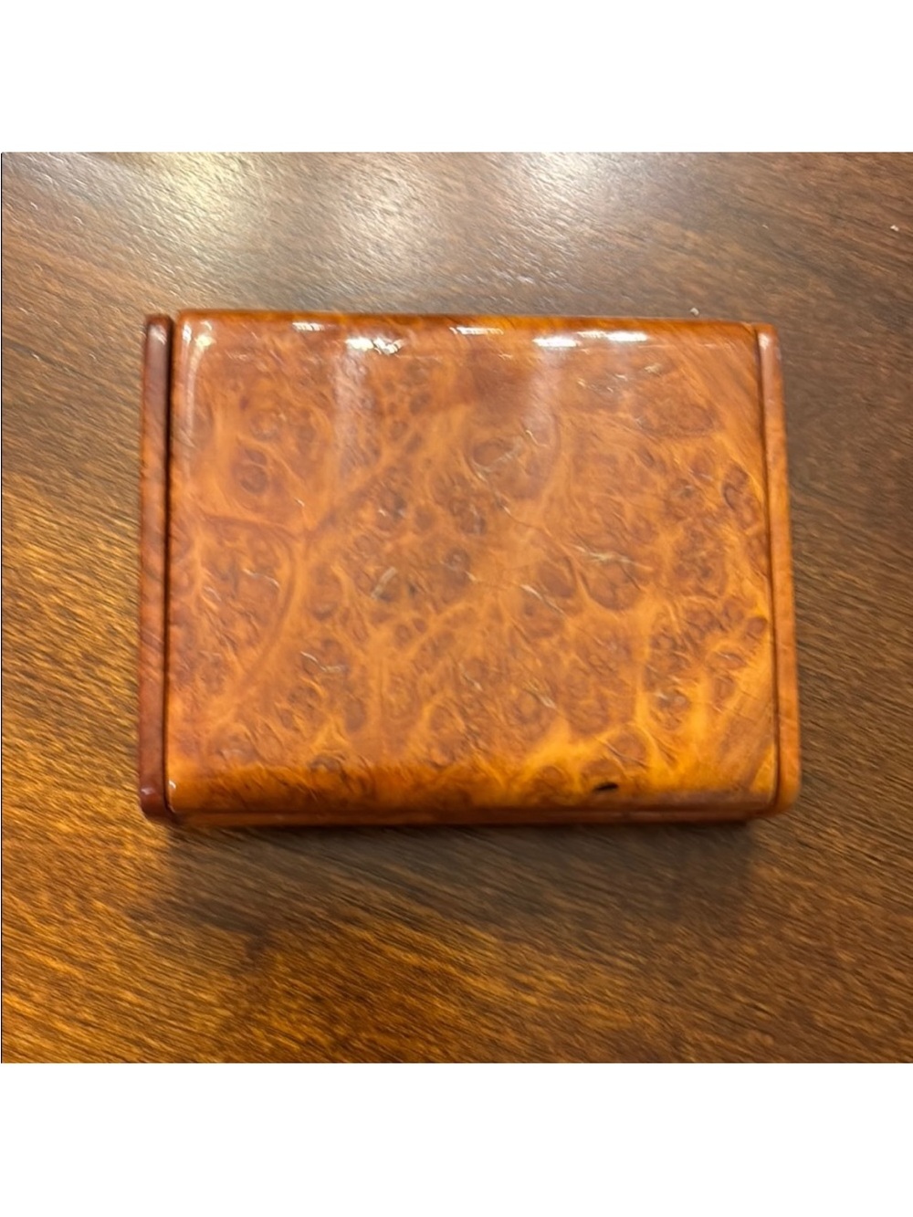Beautiful brand new Burl wood business card holder